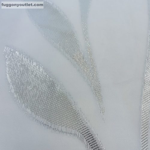 Méteráru, Voile, Viola, fehér alapon ezüst és fehér , 280 cm