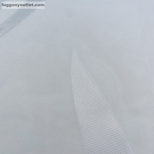 Méteráru, Voile, Viola, fehér alapon ezüst és fehér , 280 cm