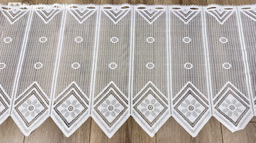 Méteráru, Vitrázs Függöny, Zsakar, fehér, 45 cm 
