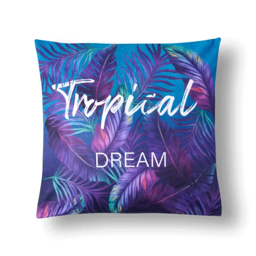 Velvet bársony, Tropical mintás párnahuzat, 45x45, 4 db/csomag