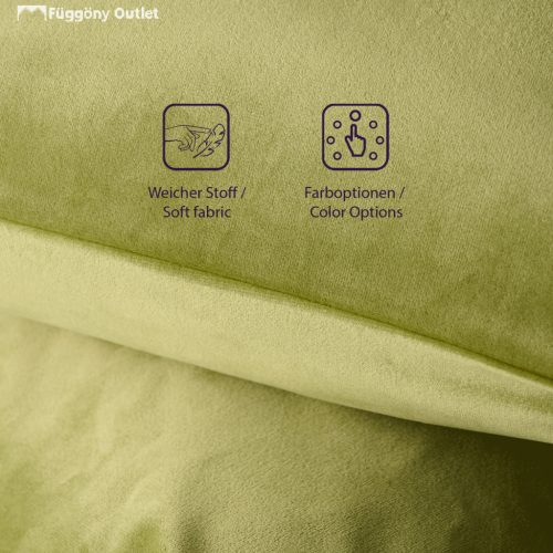 Velvet bársony párnahuzat, olívazöld, 45x45, 2 db/csomag