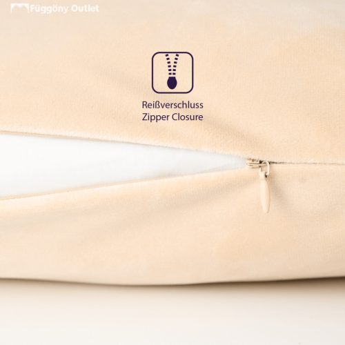 Velvet bársony párnahuzat, krém, 50x50, 2 db/csomag