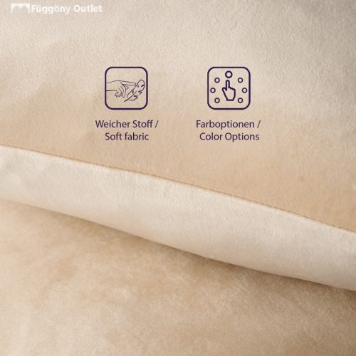 Velvet bársony párnahuzat, krém, 50x50, 2 db/csomag