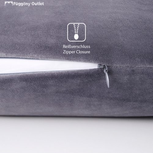 Velvet bársony párnahuzat, Antracit, 50x50, 2 db/csomag