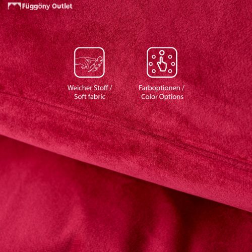 Velvet bársony párnahuzat, piros, 50x50, 2 db/csomag