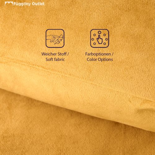 Velvet bársony párnahuzat, sárga, 40x40, 2 db/csomag