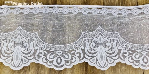 Méteráru, Vitrázs Függöny, Zsakar, fehér, 38 cm