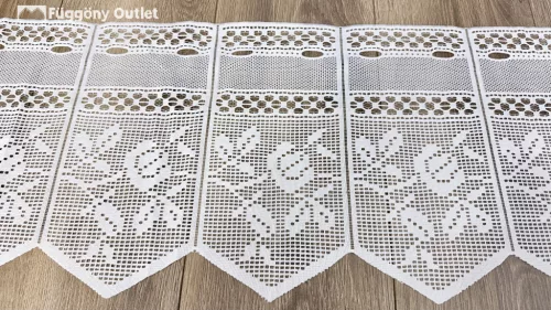 Méteráru, Vitrázs Függöny, Zsakar, fehér, 30 cm 