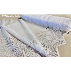 Méteráru, Vitrázs Függöny, Zsakar, fehér, 45 cm 