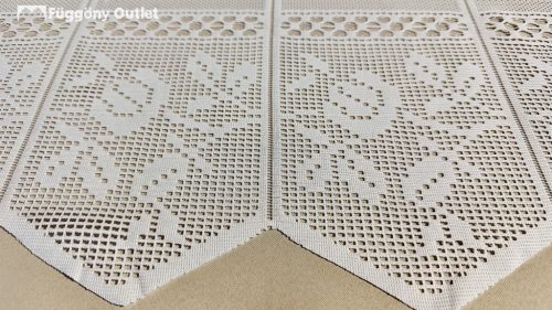 Méteráru, Vitrázs Függöny, Zsakar, fehér, 45 cm 