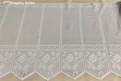 Méteráru, Vitrázs Függöny, Zsakar, fehér, 45 cm 