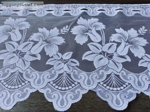 Méteráru, Vitrázs Függöny, Zsakar, tulipán, fehér, 40 cm