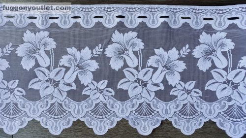 Méteráru, Vitrázs Függöny, Zsakar, tulipán, fehér, 40 cm