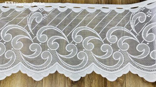Méteráru, Vitrázs Függöny, Zsakar, fehér, 40 cm