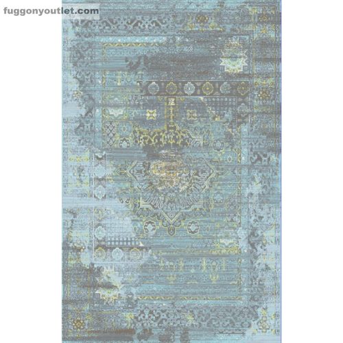 Celen klasszikus szőnyeg, Karaman, petrolkék alapon kék/sárga, 80x150 cm