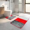 Troya, Fürdőszobai szőnyeg, 2 részes, piros csempe mintás