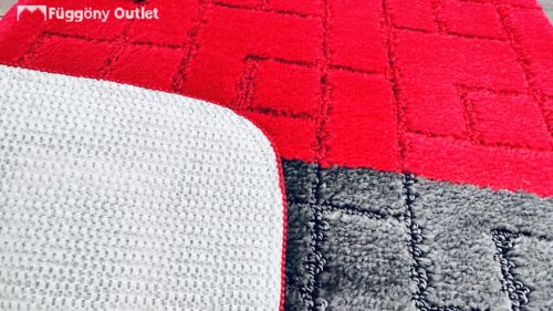 Troya, Fürdőszobai szőnyeg, 2 részes, piros csempe mintás