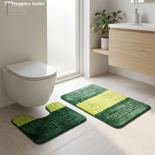 Troya, Fürdőszobai szőnyeg, 2 részes, zöld görög mintás