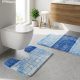Troya, Fürdőszobai szőnyeg, 2 részes, kék csempe mintás
