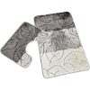 Troya, Fürdőszobai szőnyeg, 2 részes, szürke levél mintás