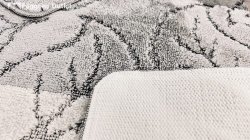 Troya, Fürdőszobai szőnyeg, 2 részes, szürke levél mintás