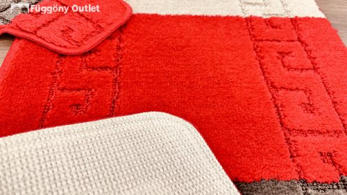 Troya, Fürdőszobai szőnyeg, 2 részes, piros görög mintás