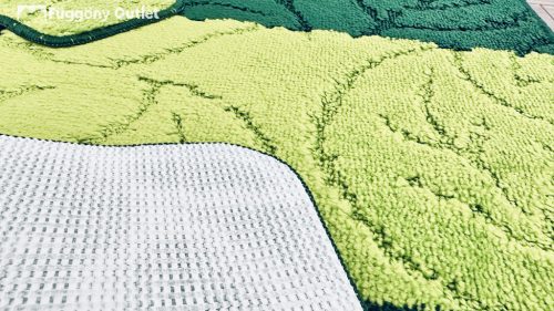 Troya, Fürdőszobai szőnyeg, 2 részes, zöld levél mintás