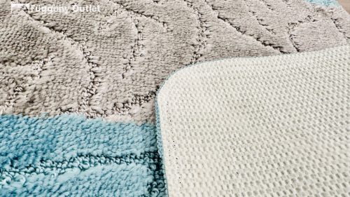 Troya, Fürdőszobai szőnyeg, 2 részes, türkiz levél mintás