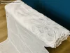 Méteráru, Vitrázs Függöny, Voile ezüst Levél fehér, 60 cm