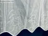 Méteráru, Vitrázs Függöny, Voile zöld Leveles fehér, 60 cm