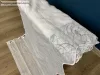 Méteráru, Vitrázs Függöny, Voile zöld Leveles fehér, 60 cm