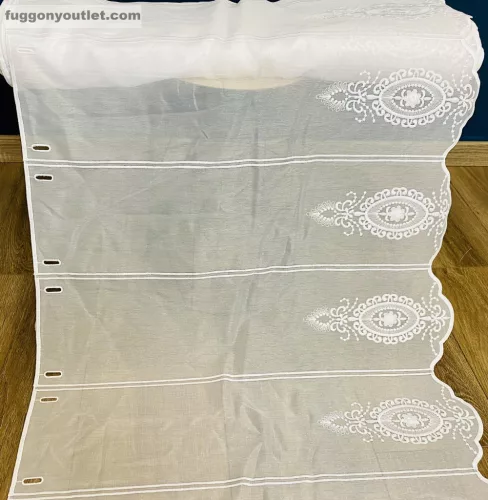 Méteráru, Vitrázs Függöny, Voile Barokk, fehér, 60 cm