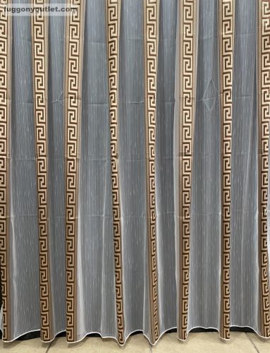 Voile, Görög minta, fehér alapon barna, 400x260 cm