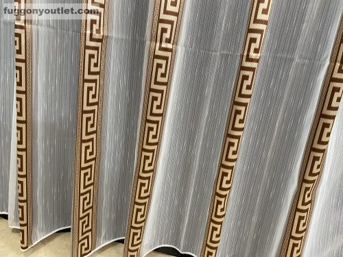 Voile, Görög minta, fehér alapon barna, 500x260 cm