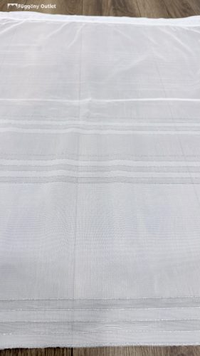 Méteráru, Vitrázs Függöny, ezüst csíkos fehér, 91 cm