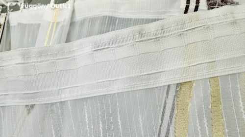 Voile, Halka, fehér alap barna arany, 200x215 cm 