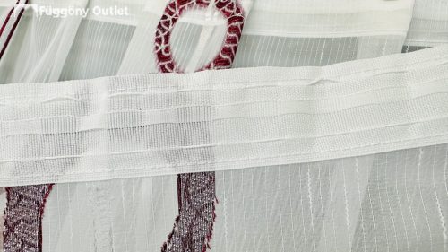 Voile, Halka, fehér alap bordó ezüst, 200x215 cm 