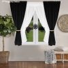 Decor, Szett, fehér voile 400x155 cm, fekete dekor 2db 140x160 
