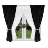 Decor, Szett, fehér voile 400x155 cm, fekete dekor 2db 140x160 