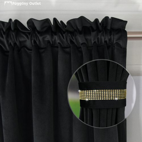 Decor, Szett, fehér voile 400x155 cm, fekete dekor 2db 140x160 