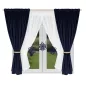   Decor, Szett, fehér voile 400x155 cm, kék dekor 2db 140x160 