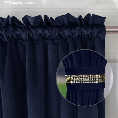 Decor, Szett, fehér voile 400x155 cm, kék dekor 2db 140x160 