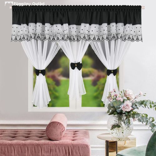 Decor, Volie, szett, fehér alap fekete, 400x150 cm