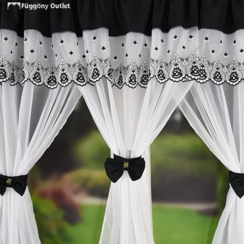 Decor, Volie, szett, fehér alap fekete, 400x150 cm