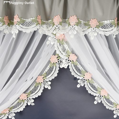 Decor, Csipkés Szett, fehér szürke, 400x160+400x155 cm