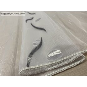   Méteráru, Voile, Roshan, fehér alapon szürke, 280 cm Méteráru