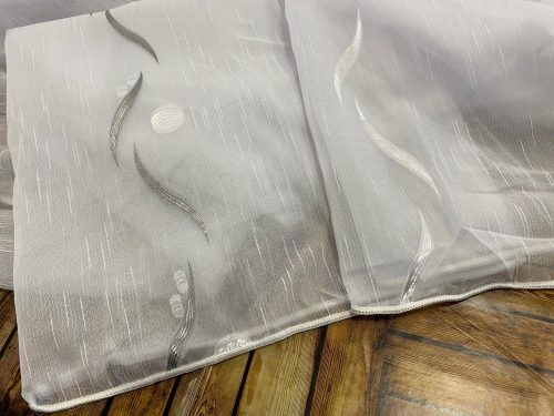 Méteráru, Voile, Roshan, fehér alapon szürke, 280 cm Méteráru