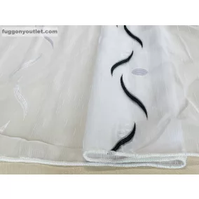 Voile, Roshan, fehér alapon fekete, 300x260 cm 