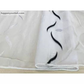 Voile, Roshan, fehér alapon fekete, 200x290 cm 