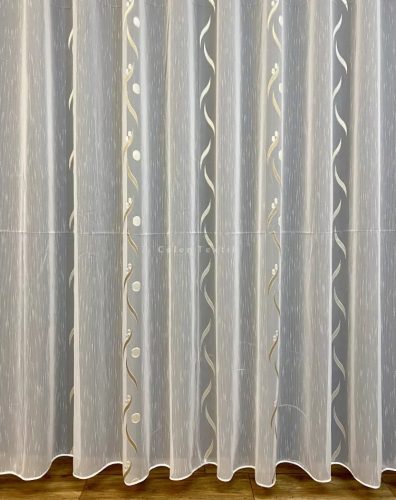 Méteráru,Voile, Roshan,fehér alapon Mogyoró, 280 cm